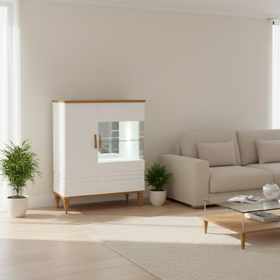 Moderne vitrinekast woonkamer hoge kast hotel vitrines Aspen AS-W12