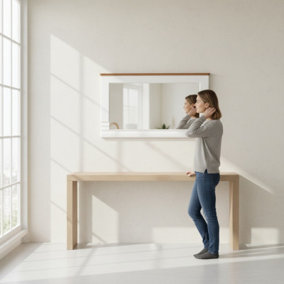 Spiegel houten lijst Grote wandspiegel Klassieke designspiegel Model TO-L1