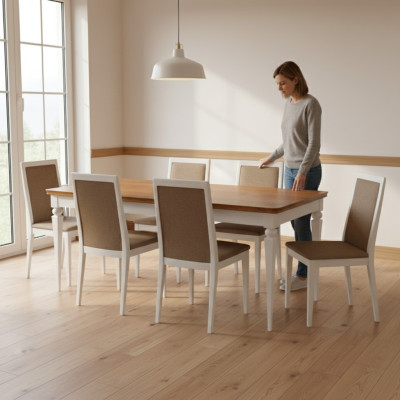 Grote tafel Eettafel Houten tafel Vergadertafel Uitschuifbaar 220cm Model TO-S1