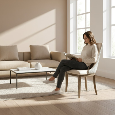Klassieke designer gestoffeerde stoel Gestoffeerde stoelen Textiel Leder Stof CM-U1