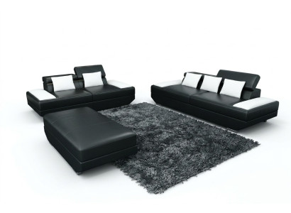 Sofa set leren bankstel 3+2 gestoffeerde bank bankstel kruk banken - 2719A