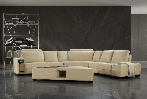 Leer hoekbank bank bank ontwerp zitkussen set woonlandschap 2348
