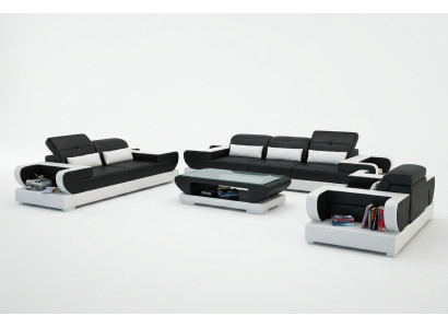 Sofa set van bankstel bekleding leer zitgroep 3+2+1 set moderne bank Detmold
