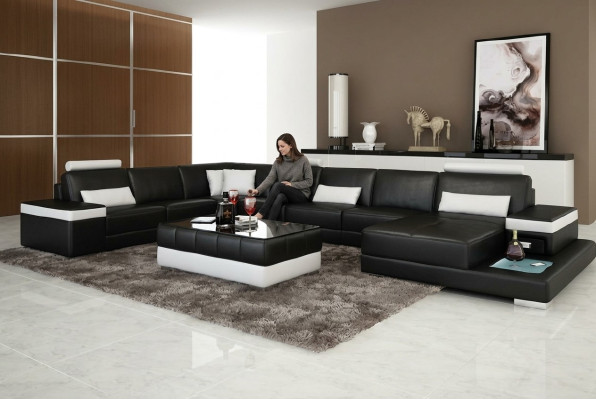 Ontwerp XXL leren bank "Premium Comfort" met hoogwaardig kunstleer
