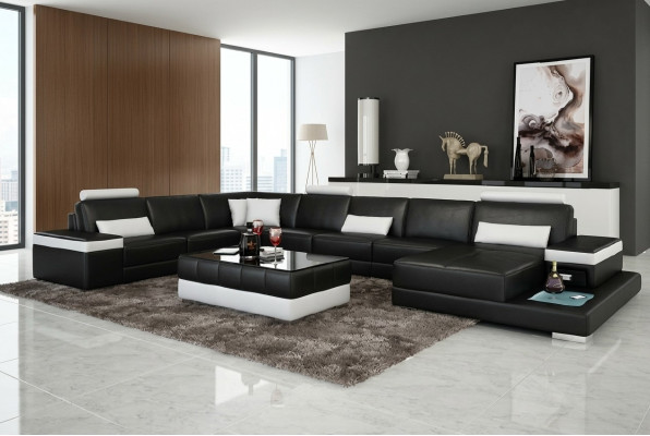 Ontwerp XXL leren bank "Premium Comfort" met hoogwaardig kunstleer