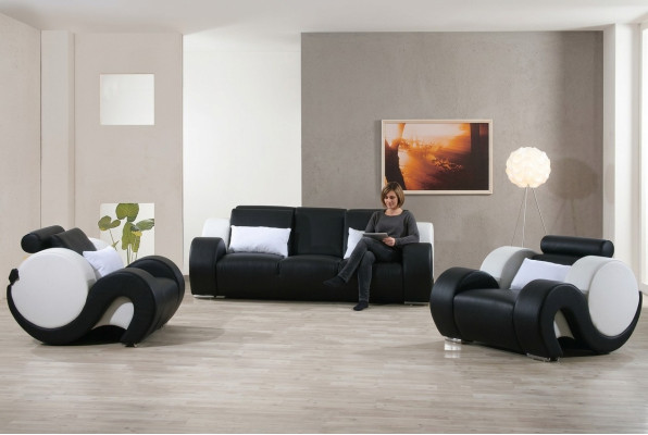 Sofagarnitur Bank Bekleding Bankstel Set 3+1+1 Leren Banken Bankstellen Compleet Nieuw 1094