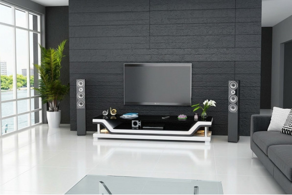 RTV TV dressoir Leder Glas Tafel Televisiekast Tafel Designer 3009