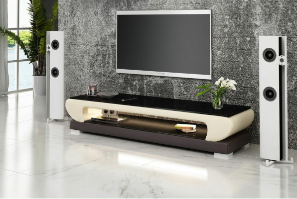 RTV TV dressoir Leder Glas Tisch Fernseh Schrank Tisch Designer 403