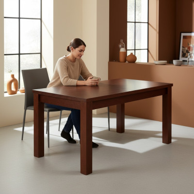Tafel Eettafel Houten tafel XXL Vergadertafel 80x140cm Uittrekbaar 140x180cm