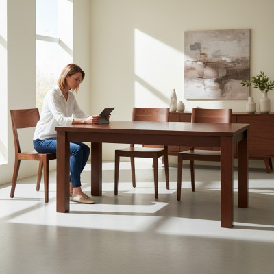 Tafel Eettafel Houten tafel XXL Vergadertafel 80x120cm Uitschuifbaar 80x160cm