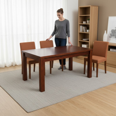 Tafel Eettafel Houten tafel XXL Vergadertafel 70x120cm Uitschuifbaar 120x160cm