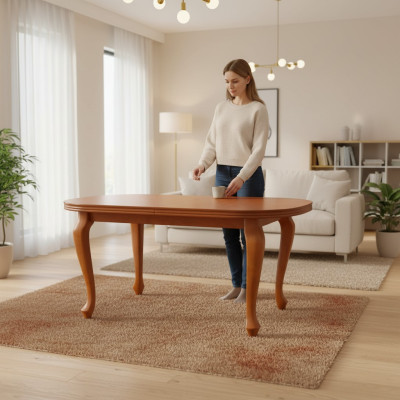 Tafel Eettafel Houten tafel XXL Vergadertafel 100x200cm Uitschuifbaar 200x300cm