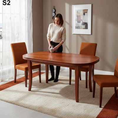 Tafel Eettafel Houten tafel XXL Vergadertafel 100x200cm Uitschuifbaar 200x300cm