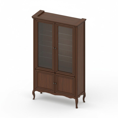 Kast Klassieke vitrinekast Massief hout Echt hout - Model PR-W2