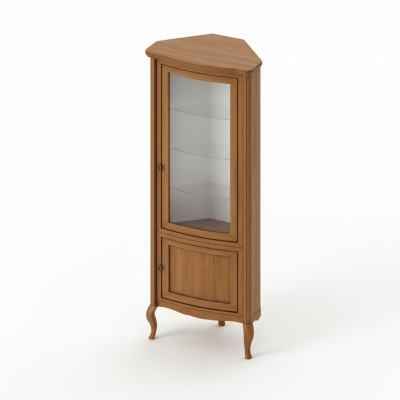 Hoekkast massief houten houten kast Klassieke vitrine Vitrinekast - PR-W-N
