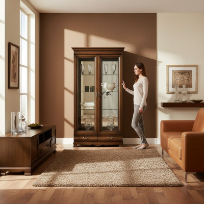 Klassieke vitrine vitrinekast vitrines kast wandkast - Model N-W2