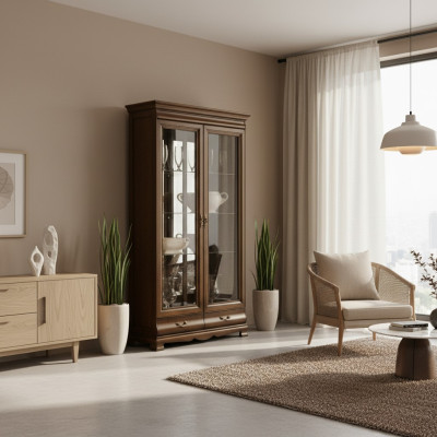 Klassieke vitrine vitrinekast vitrines kast wandkast - Model N-W2