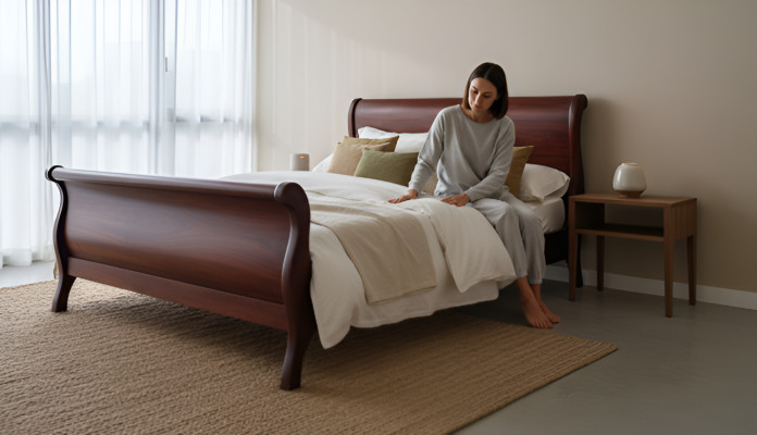 Echt hout massief koloniaal stijl bed 160/180x200cm bedden tweepersoonsbed nieuw huwelijk OB.