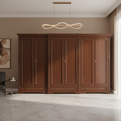 Klassieke kasten Kast Kastenwand Kledingkast Massief Koloniaal Stijl O6D