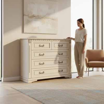 Klassieke commode ladekast kast dressoir massief meubels koloniaal nieuw OK4