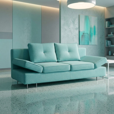 3-zitsbank bankstel van textiel stoffen bekleding, nieuw met slaapfunctie sofa-bed.