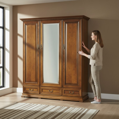 Klassieke kasten Kast Wandmeubel Kledingkast Massief Nieuw Italië R-3D
