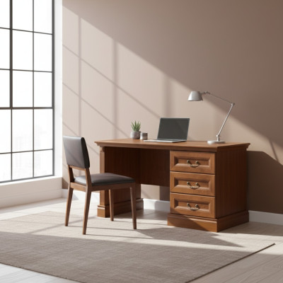 Klassiek bureau kantoormeubel tafel kantoor Chef bureaus massief hout BA-Sc.