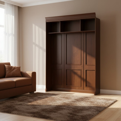 Klassiek paneel met wandplank en verlichting bedwand wandbekleding BA-17.