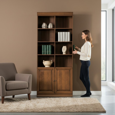 Klassieke kast boekenkast boekenrek vitrine vitrinekast model SE-3