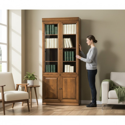 Klassieke kast Boekenkast Boekenplank Vitrine Vitrinekast Glazen kast
