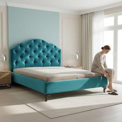 Ontwerperbed Bedden Tweepersoonsbed Gestoffeerd bed Lederen bed - Model CL-4