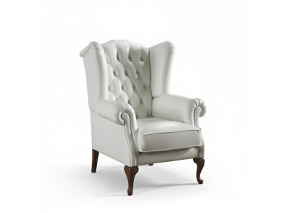 Chesterfield oorfauteuil fauteuil bekleding televisie kantoor bank echt leer CL-F2
