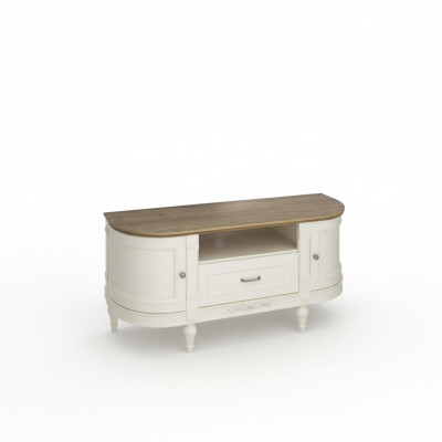 Elegante witte tv-kast van natuurlijk hout: functionaliteit en stijl voor uw interieur
