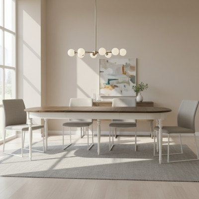 Grote tafel Eettafel Houten tafel Vergadertafel Uittrekbaar 290 cm Model FL-S1