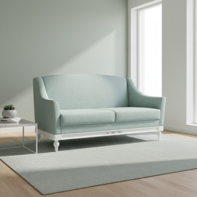Chippendale Bank 2 zitter landhuis stoffen bankstel met houten design garnituur FL-2Siz