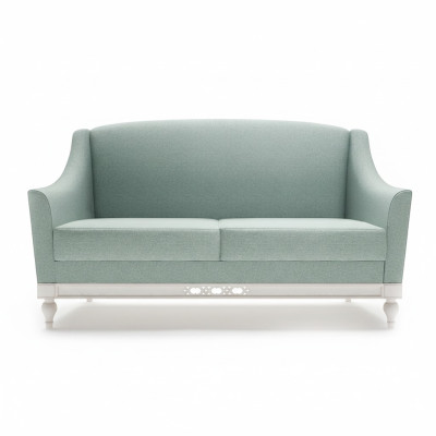 Chippendale Bank 2 zitter landhuis stoffen bankstel met houten design garnituur FL-2Siz