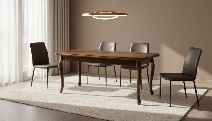KLASSIEKE TAFELS EETTAFEL EETKAMER TAFEL MASSIEF HOUT ECHT HOUT - Model ZB-2