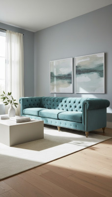 Chesterfield 3-zitsbank Sofa Couch Textiel Leder Fluweel Set Bekleding Zit Nieuw