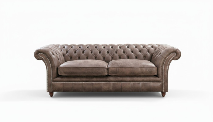 Chesterfield Sofa Bankstel Bekleding Set 3-zits Zitplaats Leder Textiel 161013-24