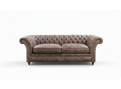 Chesterfield Sofa Bankstel Bekleding Set 3-zits Zitplaats Leder Textiel 161013-24