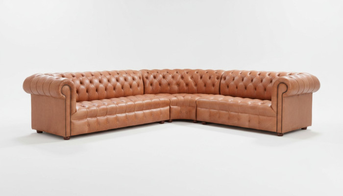 Woonlandschap hoekbank Chesterfield lederen hoekbank bank bekleding hoek