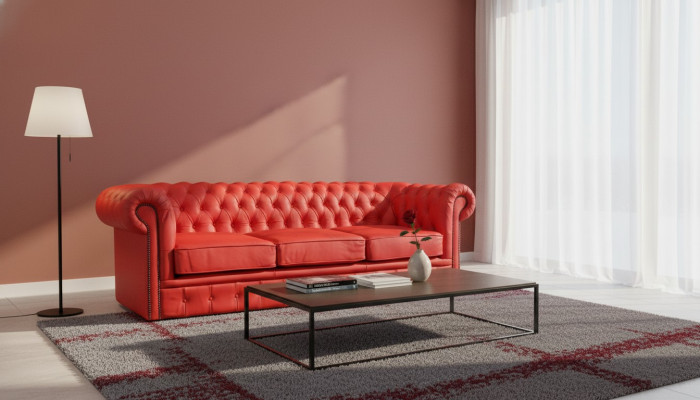 Chesterfield Gestoffeerde Bank Designer Set 3 Zitsbanken Klassiek *Nieuw*