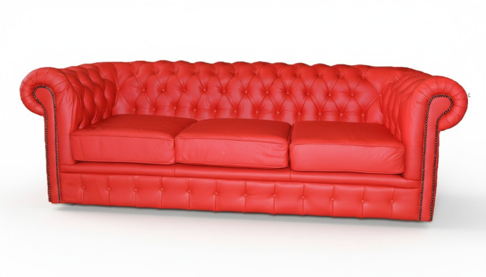 Chesterfield Gestoffeerde Bank Designer Set 3 Zitsbanken Klassiek *Nieuw*