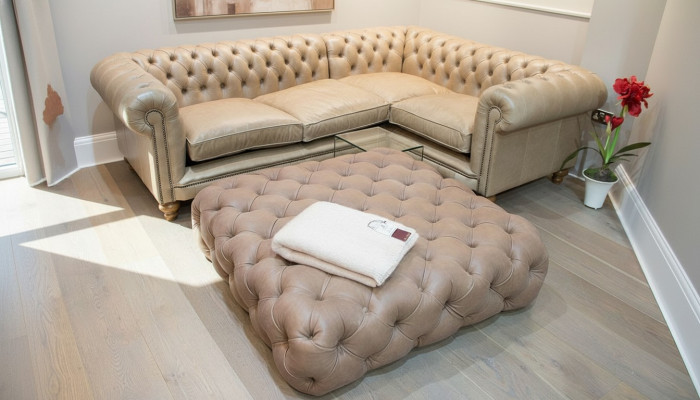 Leerbank hoekbank bank bank gestoffeerde Chesterfield hoekbank set hoek nieuw