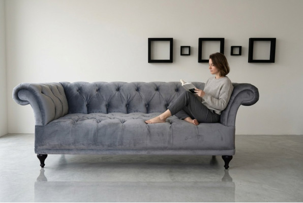 Chesterfield Sofa Bekleding Designer Banken Sofas Set Textiel Stof Textiel 1