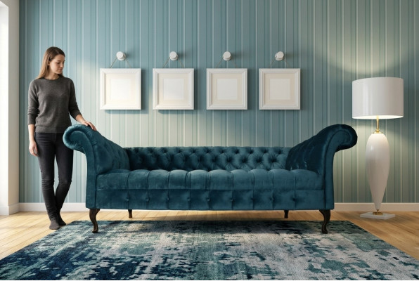 Chesterfield Sofa Bekleding Designer Banken Sofas Set Textiel Stof Textiel 15