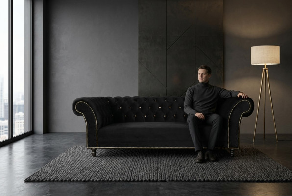 Chesterfield Bank Bekleding Designer Banken Sofa's Set Textiel Stof Textiel 30