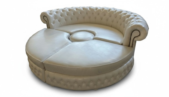 Chesterfield RONDE HOEKBANK Royal Semi-Ronde Designer Bank Leren Bank