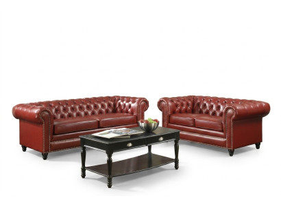 Bruine Chesterfieldbank 3+2 zits gestoffeerd ontwerpcouches Sofagarnituur