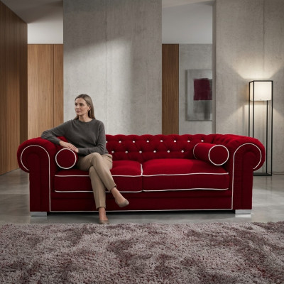 Chesterfield Sofa 3-zitter Bekleding Designer Banken Sofa's Set SL Sofa 21